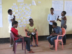 Youth participants performing a role play